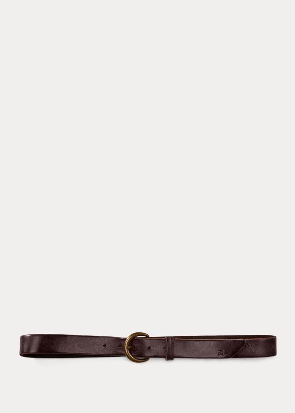 Cinturones Ralph Lauren Hombre Marrom - Terrance Tumbled Leather - XVFNZ7908
